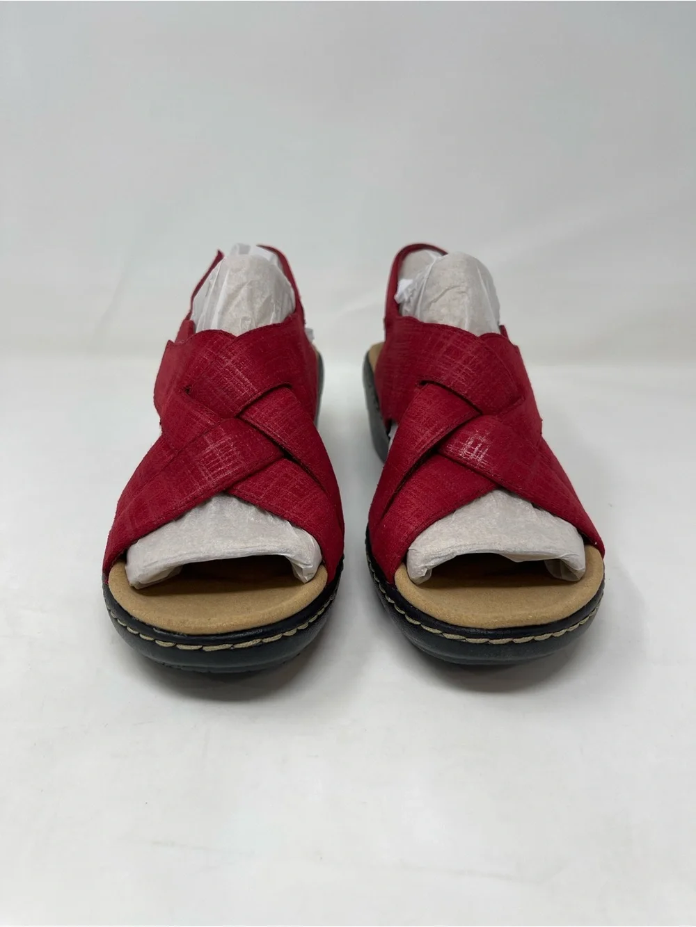 Clarks Collection Merliah Echo Red‎ Sandals Womens Size 8 New Comfort